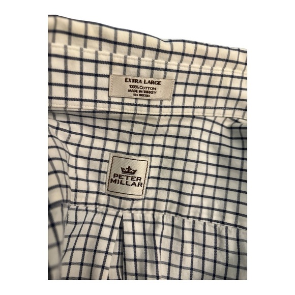 Peter Millar Black and White Checkered Casual Button Down Shirt - Picture 3 of 3